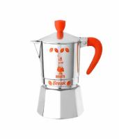 Гейзерная кофеварка Bialetti Break Orange на 3 чашки c ручкой оранжевого цвета 